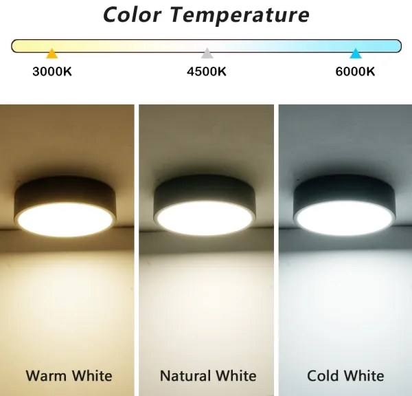 Brilagi - plafoniera LED POOL LED/18W/230V 3000/4500/6000K pr. 20 cm nera