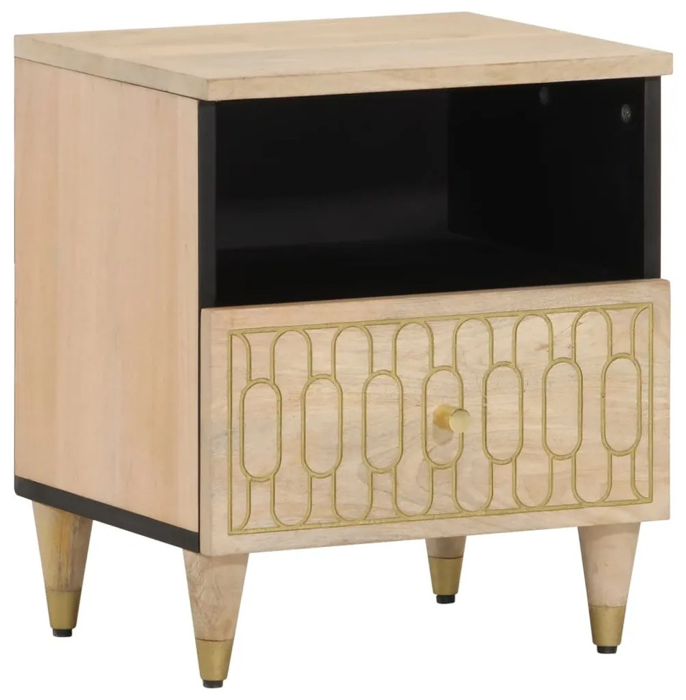 Comodino 40x33x46 Cm İn Legno Massello Di Mango /