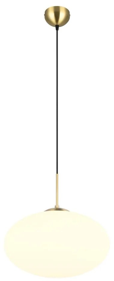 Lampadario in bianco-oro con paralume in vetro ø 40 cm Fomento - Trio