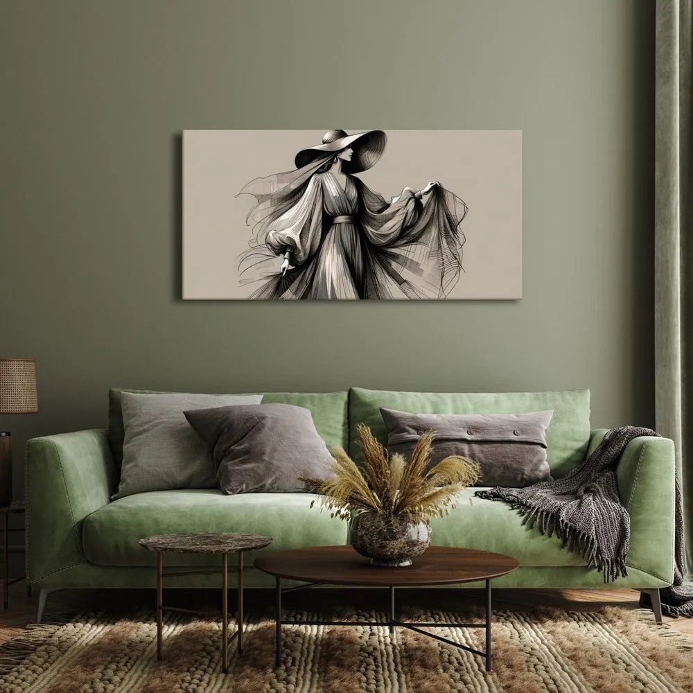 Quadro su tela – Silhouette di donna alla moda