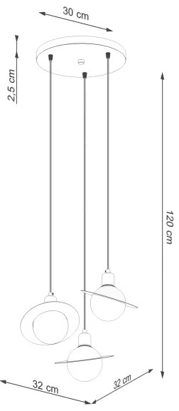 Sollux SL.1359 - Lampadario a sospensione con filo HYPERION 3xG9/8W/230V nero