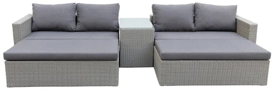Set da giardino in rattan artificiale grigio per 4 persone Drammen - Bonami Selection