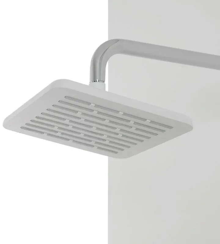 Soffione doccia 20 x 20 cm in finitura bianco anticalcare Hidra