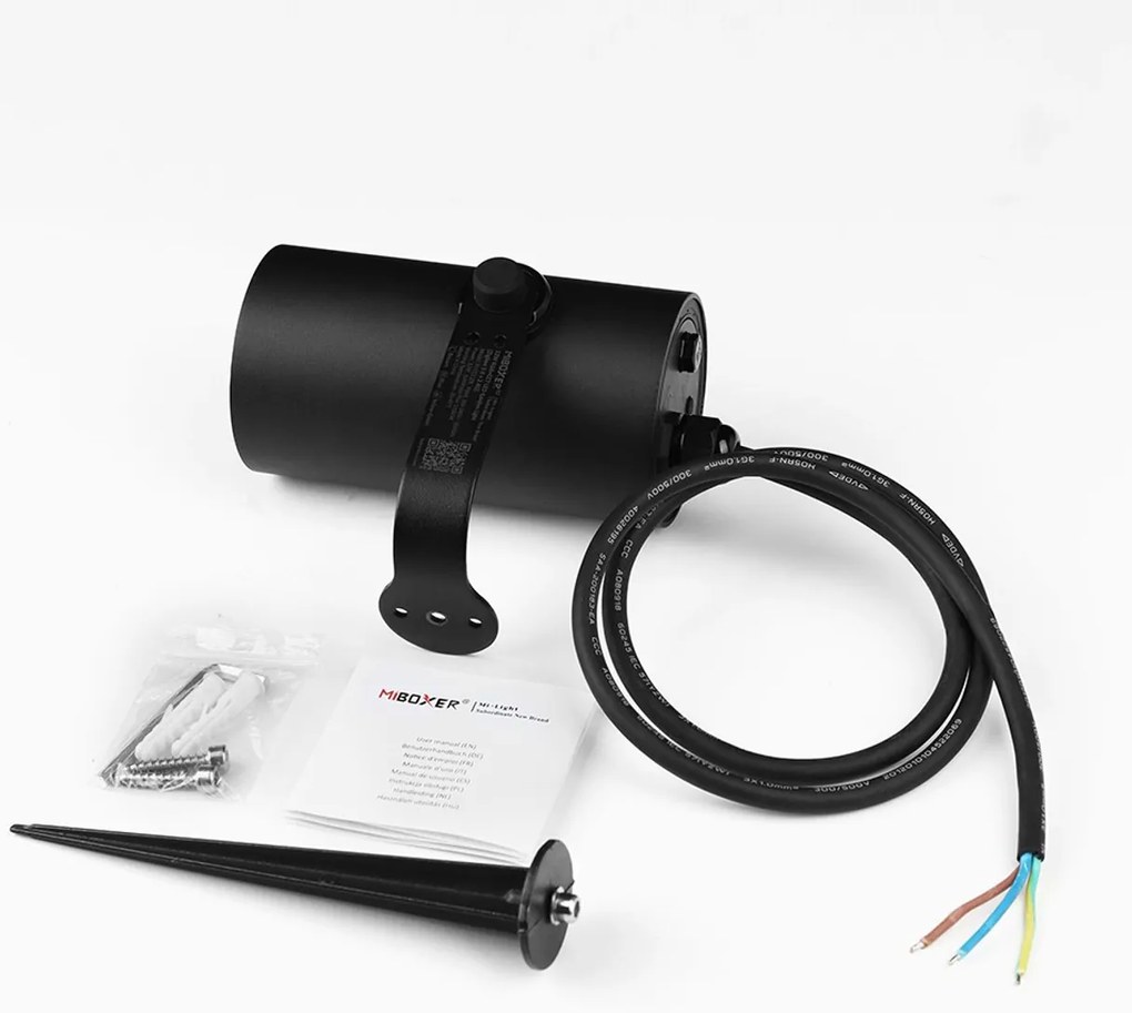 Faretto da Giardino 12W RGB+CCT IP66 con Picchetto Dimmerabile Colore RGB+CCT