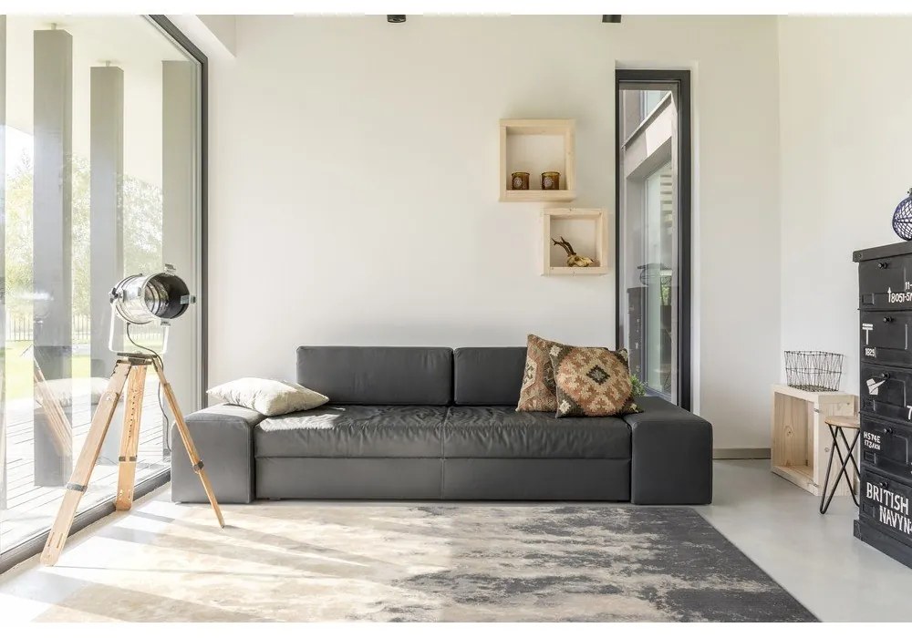 Tappeto in lana grigio-beige 200x300 cm Niagara graphite - Agnella