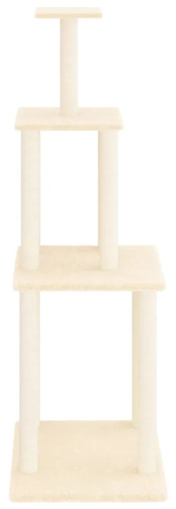 Albero per gatti con tiragraffi in sisal crema 149 cm