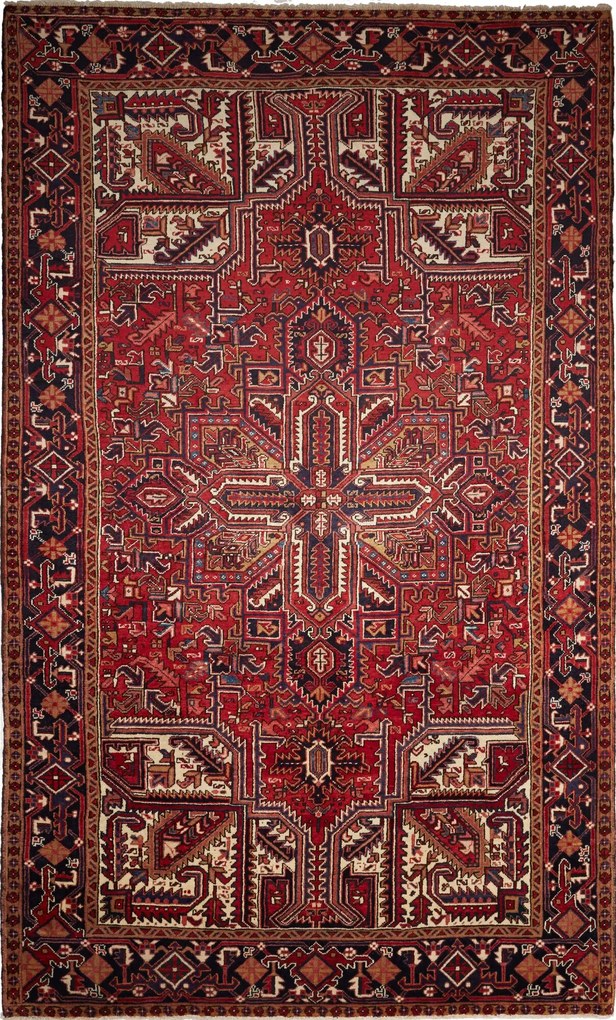 Heriz Tappeto persiano 360x220 Rosso (Iran) Annodato A Mano