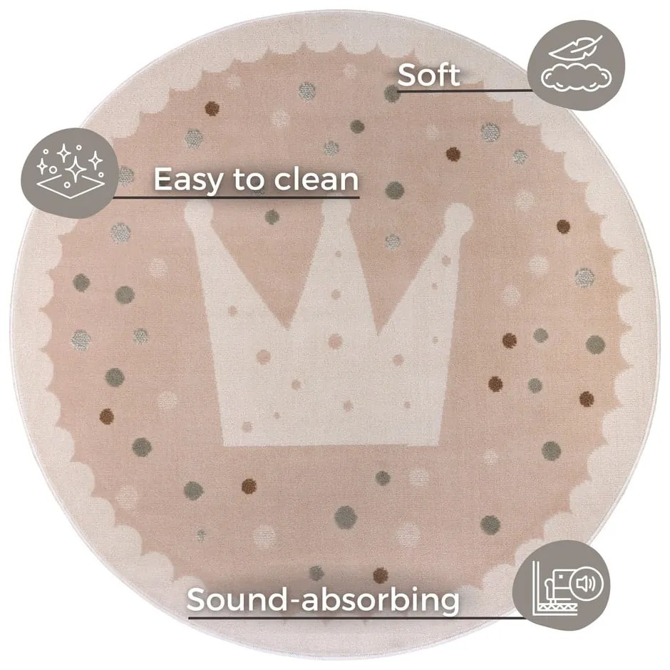 Tappeto beige per bambini ø 140 cm Crown - Hanse Home