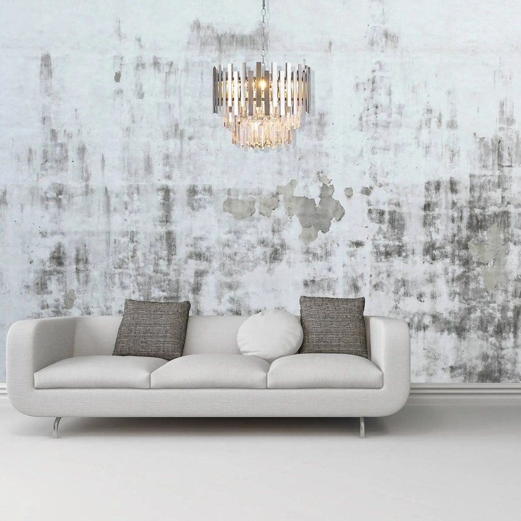 Eko-Light Lampada a sospensione Aspen metallo cromato cristalli di vetro altezza 30 cm