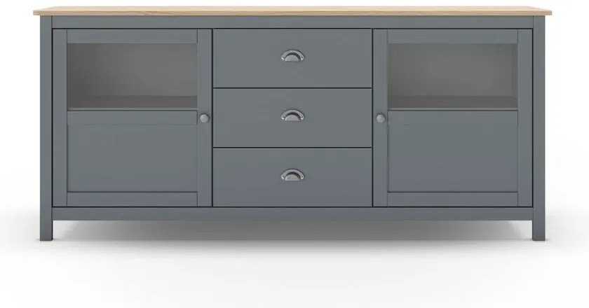 Cassettiera verde polveroso in pino massiccio 180x80x40 cm Misti – Marckeric