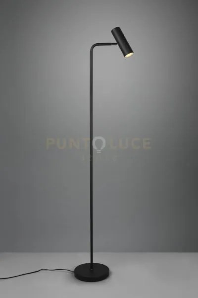 Marley piantana spot cilindro nera h. 151cm 1 luce attacco gu10