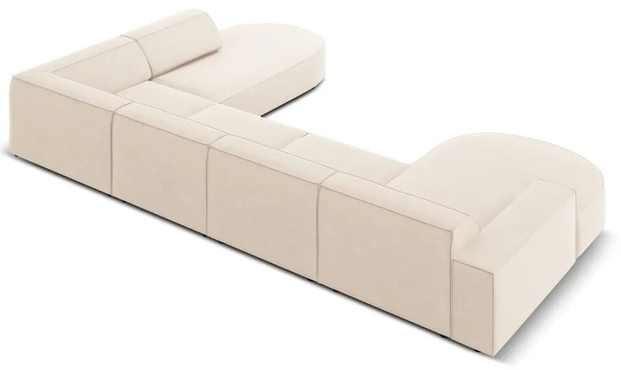 Divano angolare in velluto beige (a U) Jodie - Micadoni Home