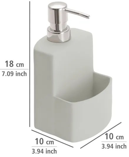 WENKO 3620116100 - Dispenser di sapone FESTIVAL 10x18 cm grigio