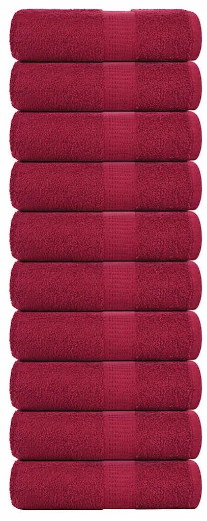 Asciugamani Per Sapone 10 Pz Bordò 30x30cm 360 G/m² 100% Cotone /
