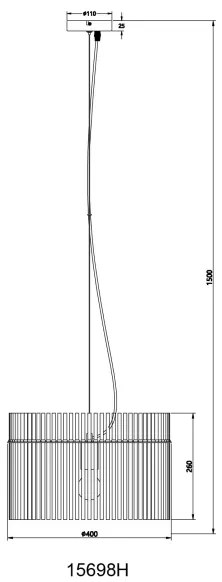 Globo 15698H - Lampadario a sospensione con filo GORLEY 1xE27/60W/230V diametro 40 cm nero