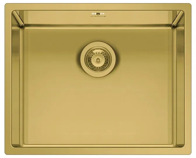 Lavello sottotop 1 vasca PYRAMIS Astris inox L 40 x L 50 cm oro