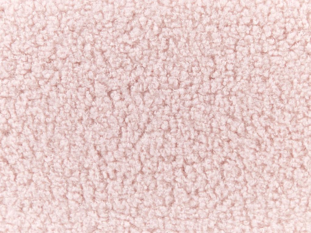 Letto singolo contenitore tessuto bouclè rosa 90 x 200 cm DINAN Beliani