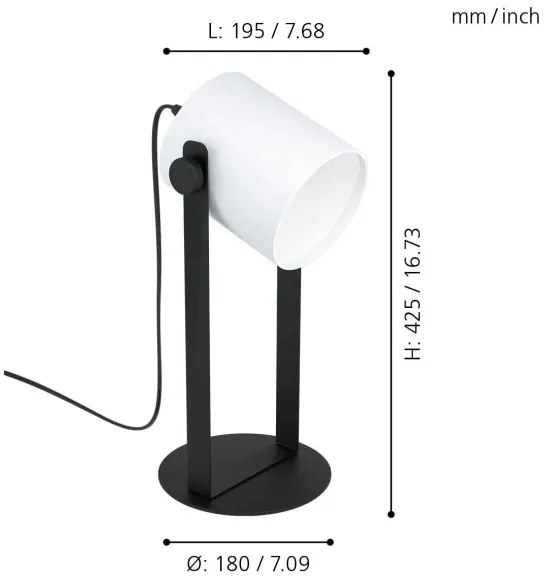 Eglo 43428 - Lampada da tavolo HORNWOOD 1 1xE27/28W/230V