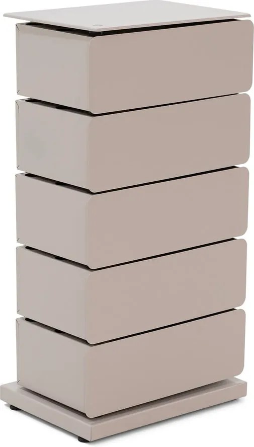 Cassettiera grigio tortora in metallo 37x72x26 cm Joey – Spinder Design