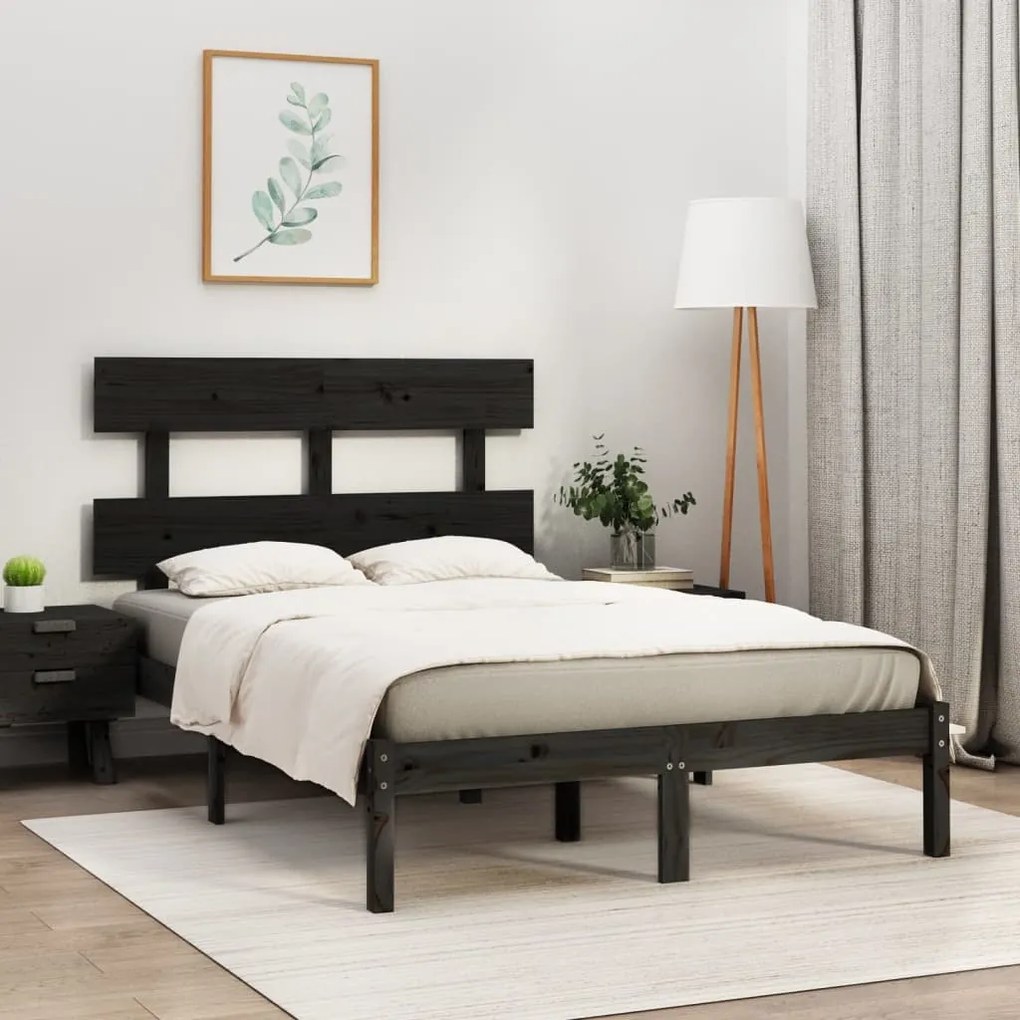 Giroletto Nero İn Legno Massello 140x190 Cm /