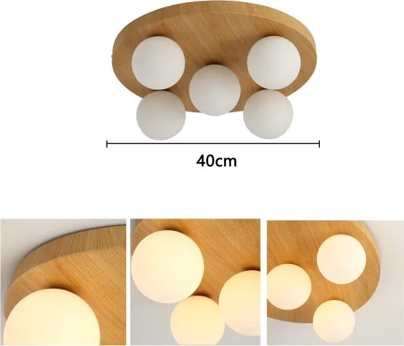 Brilagi - Plafoniera LUND WOOD 5xG9/9W/230V Ø 40 cm in legno di caucciù