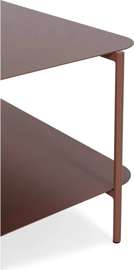 Tavolino da salotto color terracotta in metallo 70x73 cm Beatrix – MOME