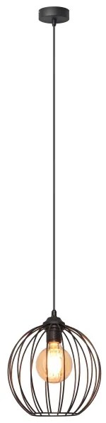 Lampadario a sospensione con filo MERCURE 1xE27/15W/230V diametro 24 cm nero