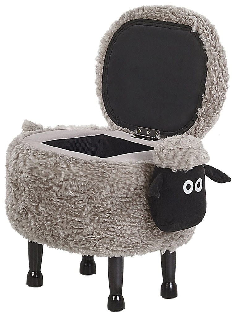 Pouf animaletto in tessuto grigio SHEEP Beliani