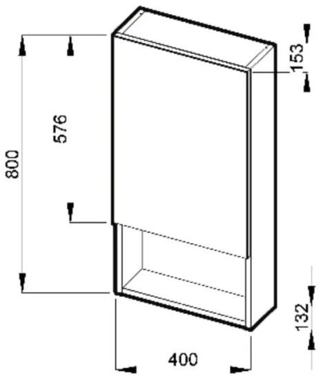 JIKA H4532210383041 - Mobiletto specchio LYRA 80x40 cm bianco con ripiano