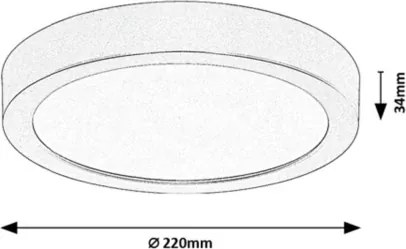 Rabalux 75075 - Plafoniera LED per bagno SHAUN PLUS 24W/230V Ø 22 cm IP44 nera