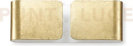 Clip applique in metallo e vetro color oro 2 luci attacco g9 biemis...