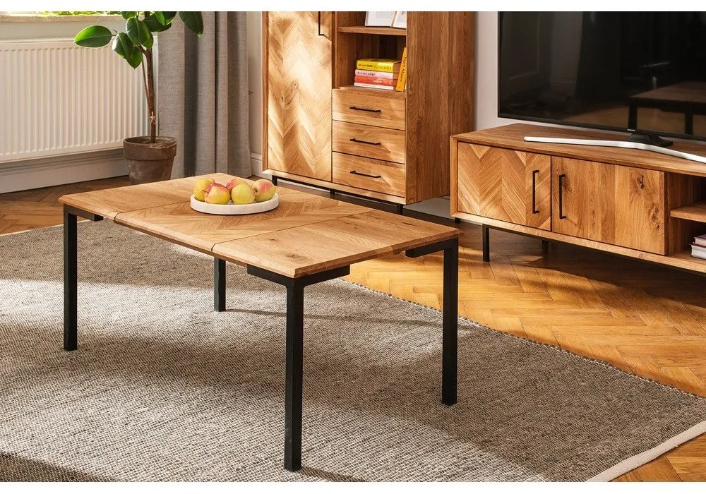 Tavolino in rovere naturale 60x110 cm Abies - The Beds