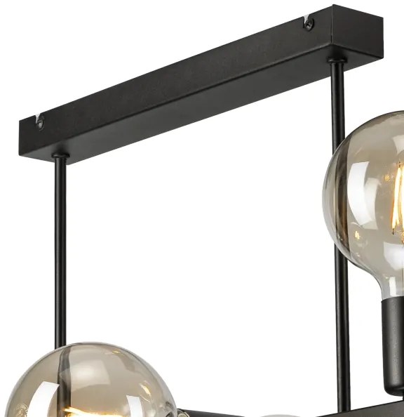 Lampadario a sospensione con supporto rigido ASTRID 6xE27/60W/230V nero