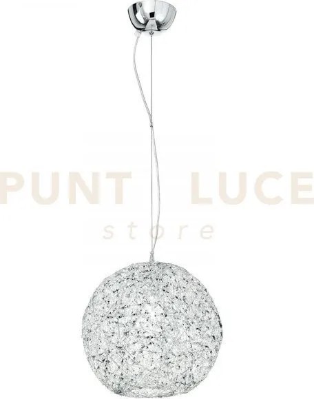 Lampadario a sospensione astra cromo 1 luce attacco e27 35x35x120cm...