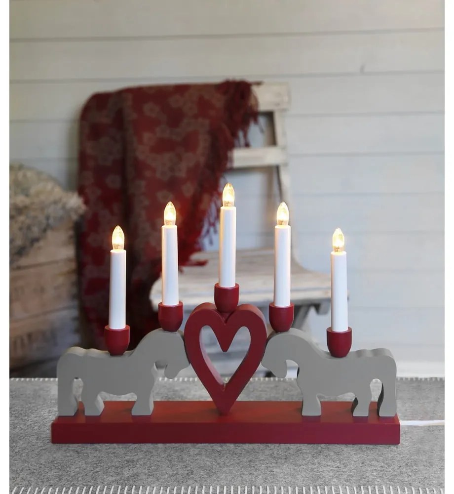 Decorazione luminosa rossa natalizia Leksand - Star Trading