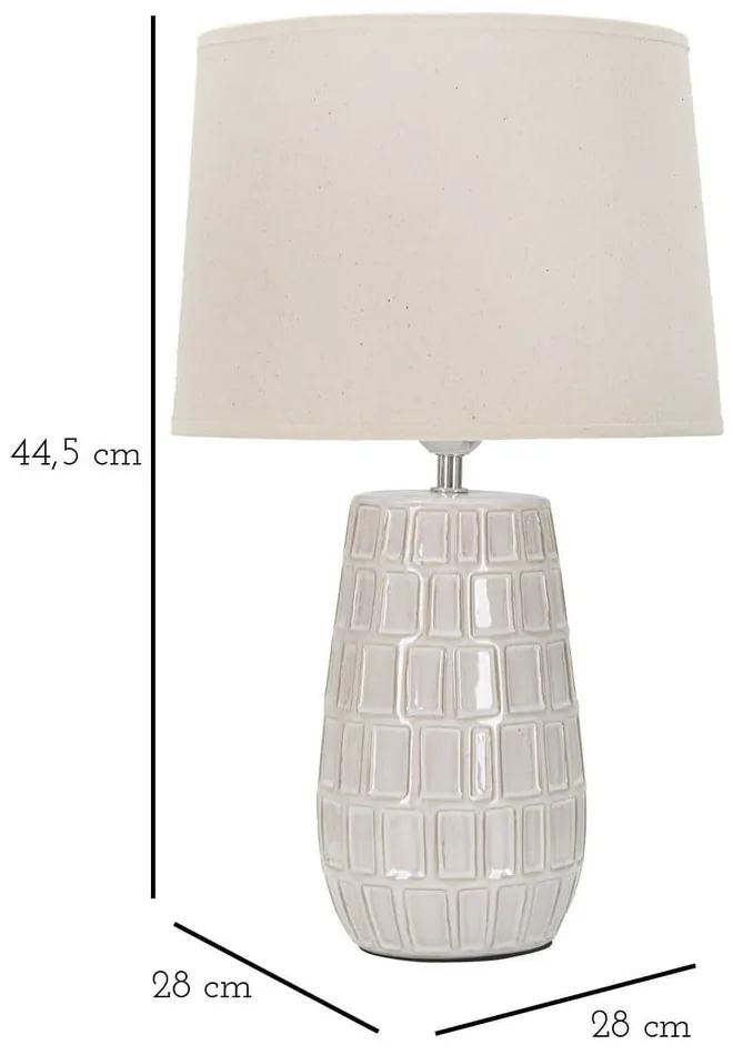 Lampada da tavolo in ceramica color crema con paralume in tessuto (altezza 44,5 cm) Hole - Mauro Ferretti