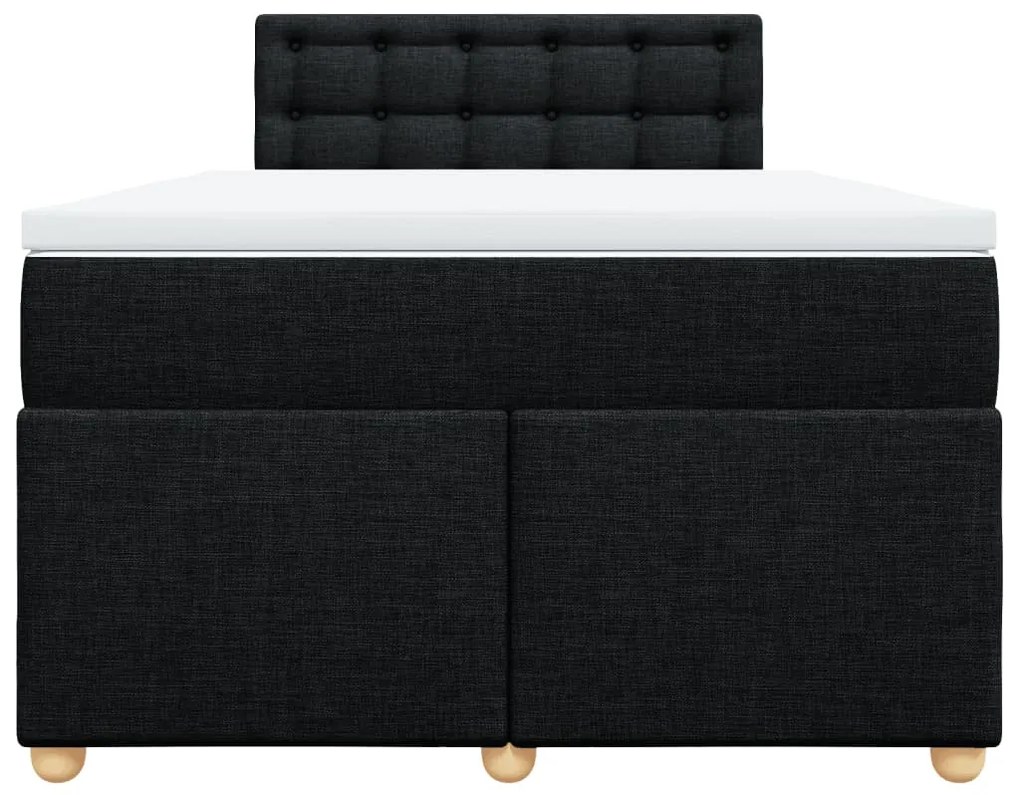 Giroletto a molle con materasso nero 120x190 cm in tessuto