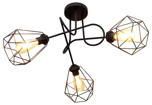 Lampadario da parete KARO 3xE27/15W/230V nero