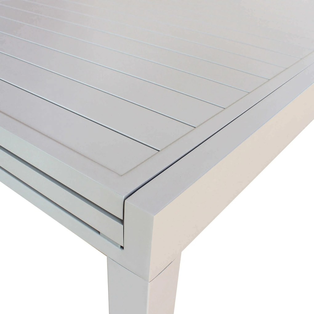 JERRI - set tavolo in alluminio cm 135/270 x 90 x 75 h con 8 Poltrone Dynamo