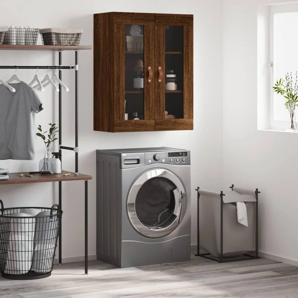Mobile A Parete Rovere Marrone 69,5x34x90 Cm /