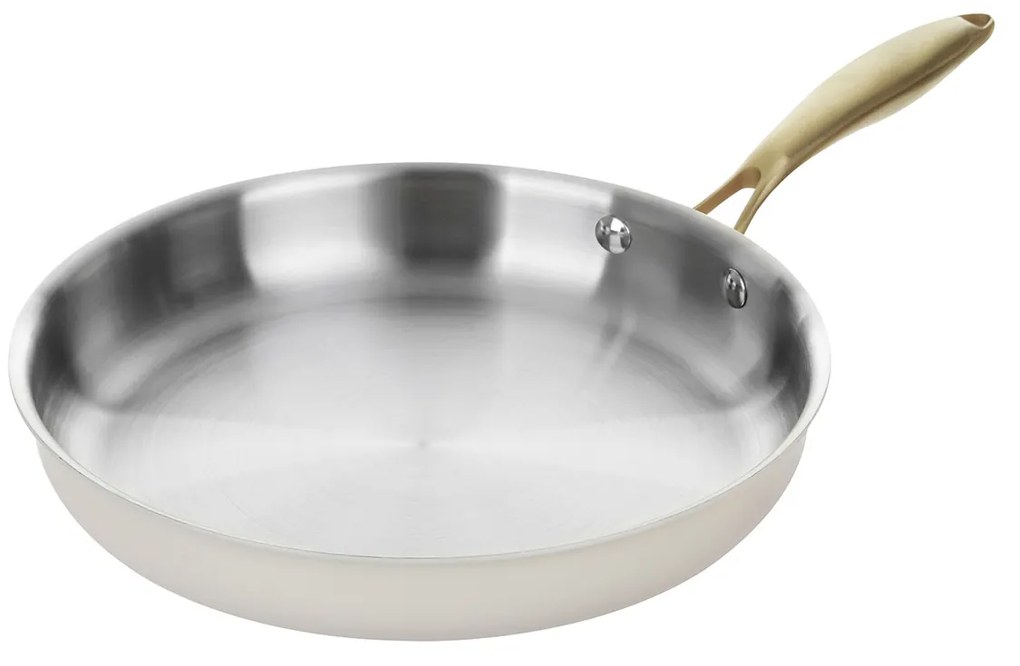 Padella 28 cm in acciaio bianco oro California