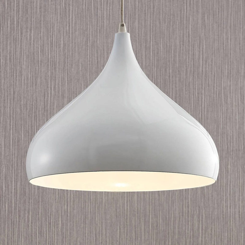 Lampada a sospensione Lindby Ritana, bianco, alluminio, Ø 31 cm