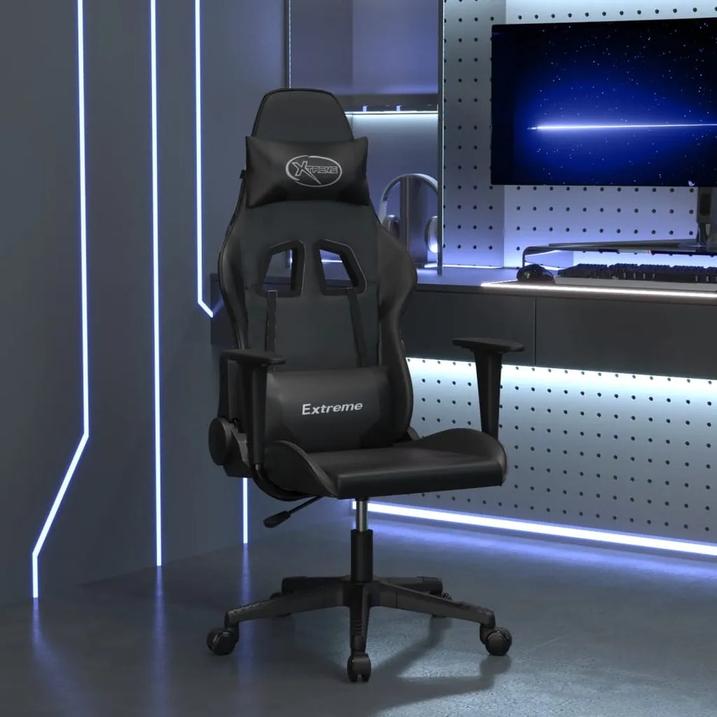 Sedia Da Gaming Massaggiante Nera İn Similpelle /