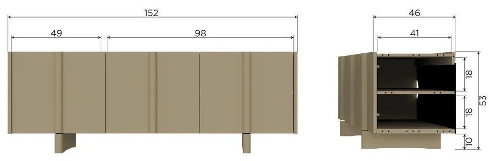 Mobile TV verde in pino massiccio 152x53x46 cm Basu – WOOOD