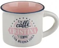 Tazzina caffè con nome Cristina in gres porcellanato