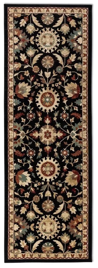 Runner nero e beige 80x240 cm Herat - Nouristan