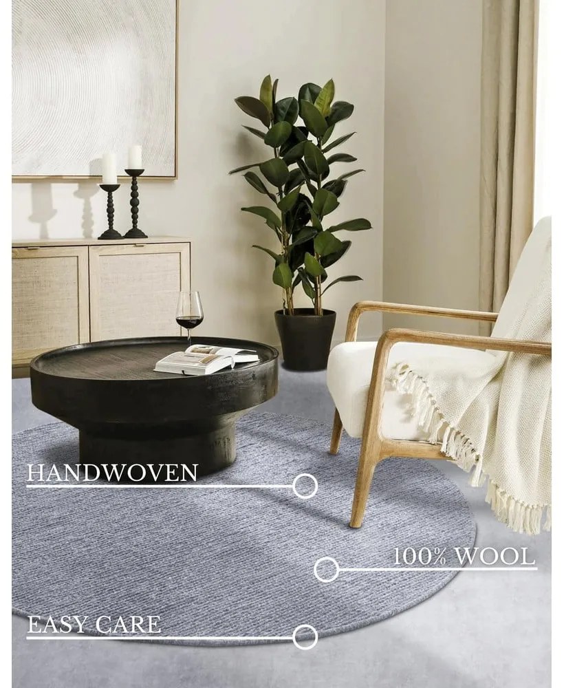 Tappeto rotondo grigio in lana tessuto a mano ø 200 cm Francois - Villeroy&amp;Boch