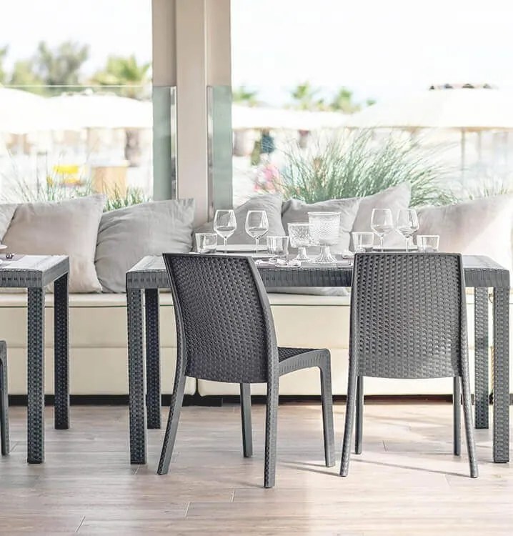 ALMA - sedia da giardino impilabile in wicker stampato