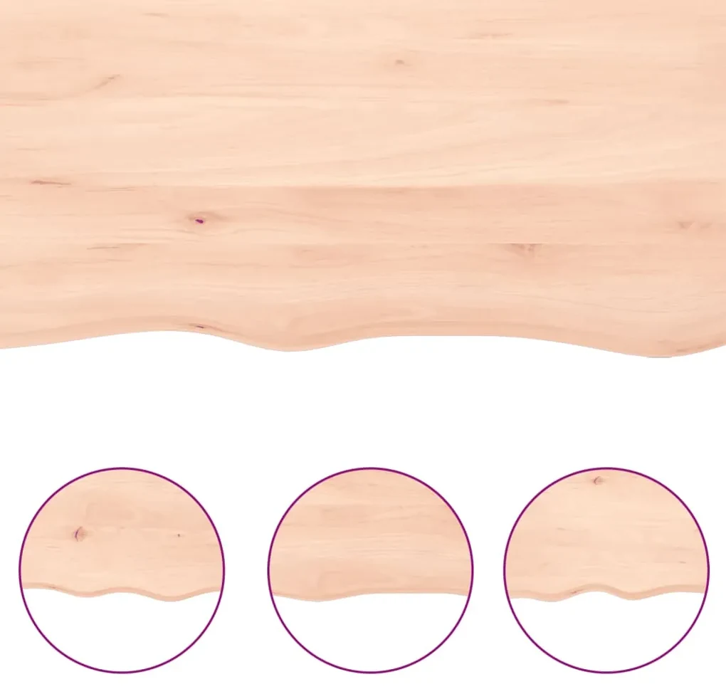 Ripiano a parete 60x10x4 cm legno massello rovere non trattato