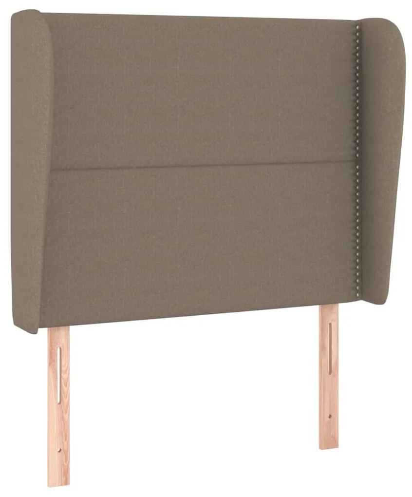 Testiera ad orecchio tortora 83x23x118/128 cm in tessuto